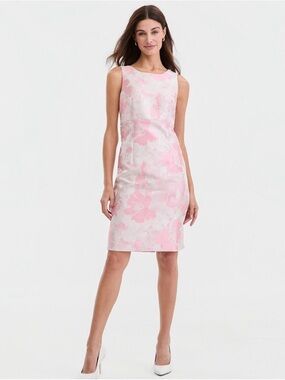 Kasper Pink and White Floral Sheath (Dress only)